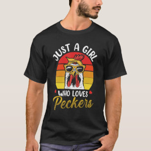 T-shirt Juste Une Fille Qui Aime Les Peckers Ferme De Poul