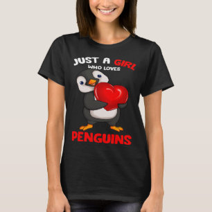 T-shirt Juste une fille qui aime les pingouins enfants fil