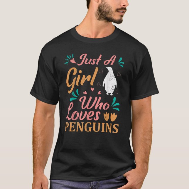 T-shirt Juste Une Fille Qui Aime Les Pingouins Femmes Amat (Devant)