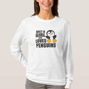 T-shirt Juste une fille qui aime les pingouins - mignon pi