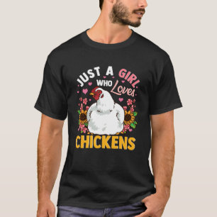 T-shirt Juste Une Fille Qui Aime Les Poules Ferme De Fleur