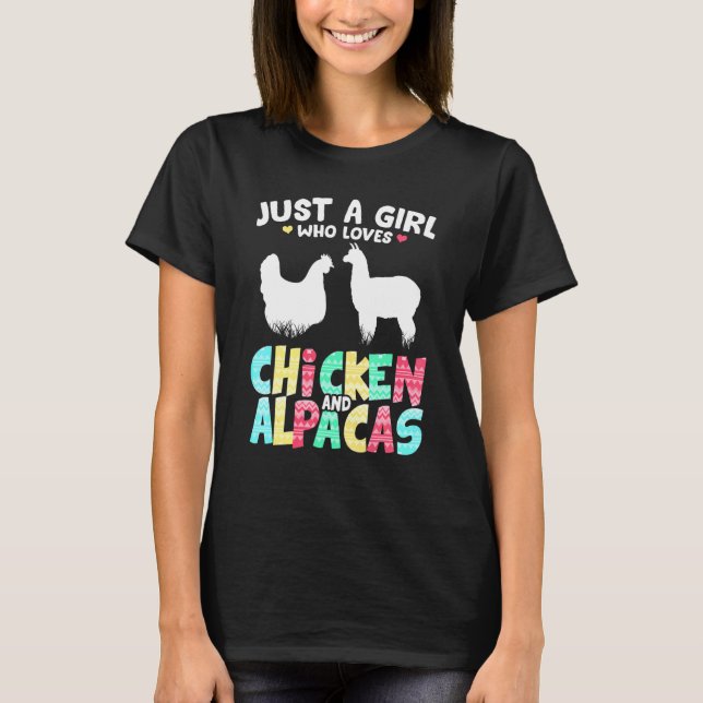 T-shirt Juste Une Fille Qui Aime Les Poulets Alpacas Agric (Devant)