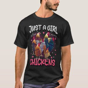 T-shirt Juste Une Fille Qui Aime Les Poulets Cute Producte