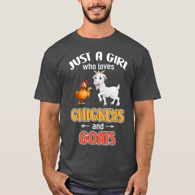 T-shirt Juste Une Fille Qui Aime Les Poulets Et Les Chèvre (Devant)