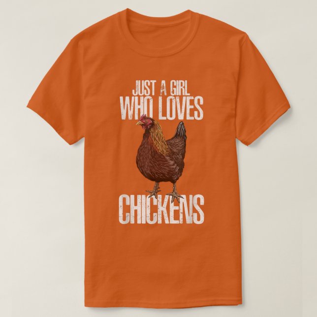T-shirt juste une fille qui aime les poulets hippy fermier (Design devant)
