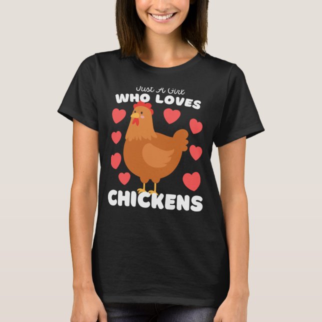 T-shirt Juste Une Fille Qui Aime Les Poulets Mignonnes Les (Devant)