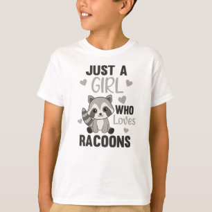T-shirt Juste Une Fille Qui Aime Les Racons Kawaii Raccoon