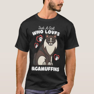 T-shirt Juste Une Fille Qui Aime Les Ragamuffins Cute Cat 