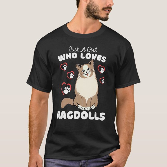 T-shirt Juste Une Fille Qui Aime Les Ragdolls Cute Kitten  (Devant)