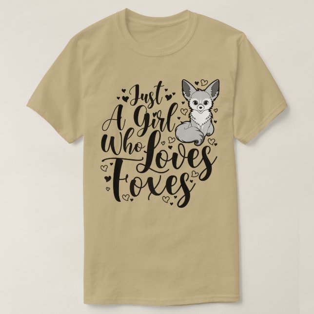 T-shirt Juste Une Fille Qui Aime Les Renards, Mignonne Ama (Design devant)