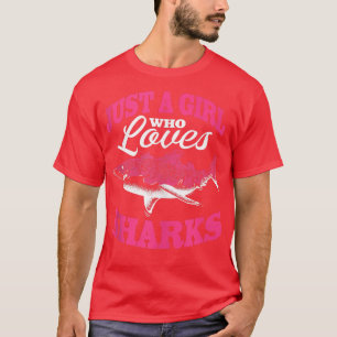 T-shirt Juste une fille qui aime les requins 479