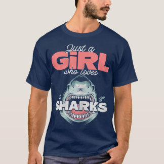 T-shirt Juste une fille qui aime les requins 489