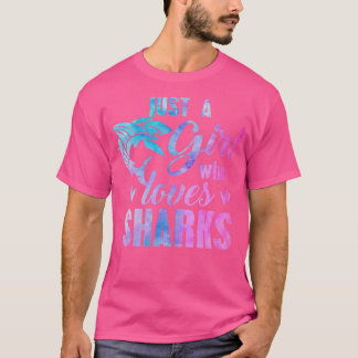 T-shirt Juste une fille qui aime les requins femmes maman 