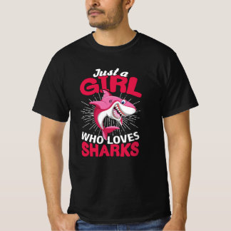 T-shirt Juste une fille qui aime les requins un cadeau drô