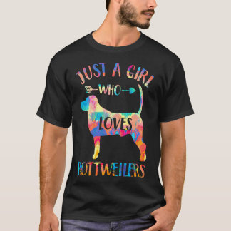 T-shirt Juste une fille qui aime les Rottweilers Amoureux