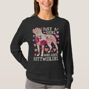 T-shirt Juste Une Fille Qui Aime Les Rottweilers Flower Po