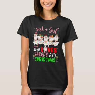 T-shirt Juste Une Fille Qui Aime Les Sheeps Et Noël Père N