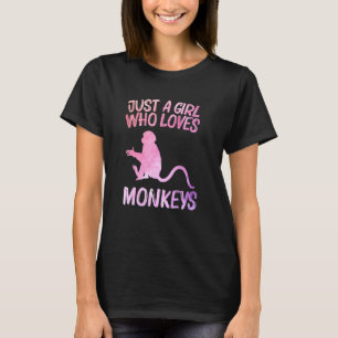 T-shirt Juste Une Fille Qui Aime Les Singes Pour Les Femme