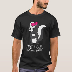 T-shirt Juste Une Fille Qui Aime Les Skunks Drôle Fille Sk