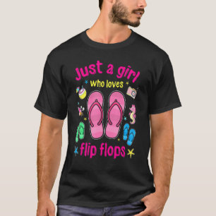 T-shirt Juste une fille qui aime les tongs volte été Voyag