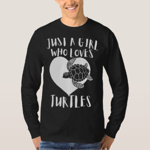 T-shirt Juste Une Fille Qui Aime Les Tortues Mignonne Coeu