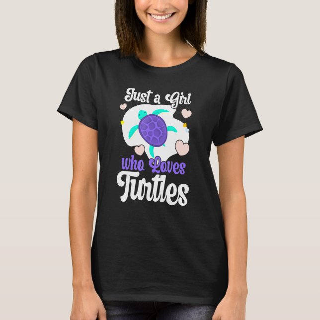 T-shirt Juste Une Fille Qui Aime Les Tortues Tortues Femme (Devant)