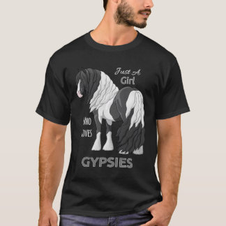 T-shirt Juste Une Fille Qui Aime Les Tziganes Pinto Noir G