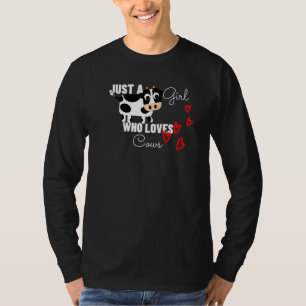 T-shirt Juste Une Fille Qui Aime Les Vaches Amusant Agricu