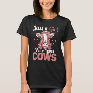 T-shirt Juste Une Fille Qui Aime Les Vaches Bétail Fermier