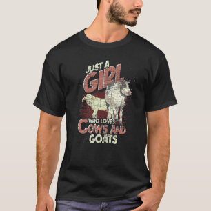 T-shirt Juste une fille qui aime les vaches et les chèvres