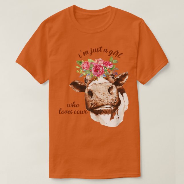 T-shirt Juste Une Fille Qui Aime Les Vaches Fermières Bouc (Design devant)