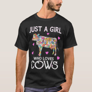 T-shirt Juste Une Fille Qui Aime Les Vaches Filles De Ferm