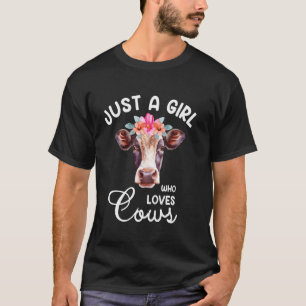 T-shirt Juste Une Fille Qui Aime Les Vaches - Filles Femme