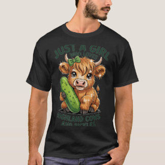 T-shirt Juste Une Fille Qui Aime Les Vaches Highland Et Le