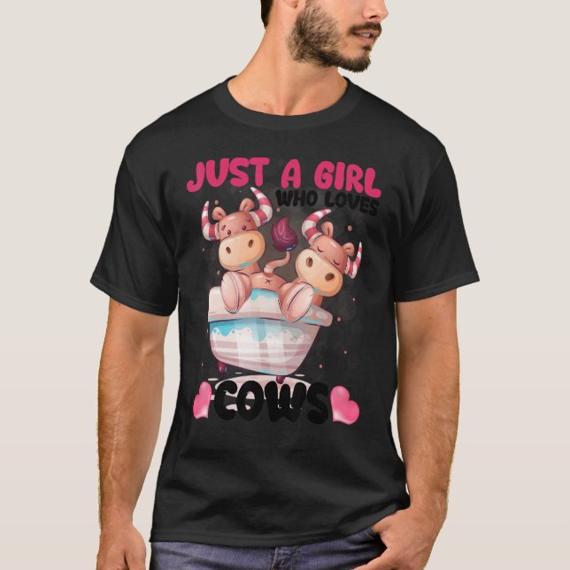 T-shirt Juste Une Fille Qui Aime Les Vaches Pour La Ferme  (Devant)