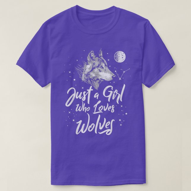 T-shirt Juste une fille qui aime loups loups femmes filles (Design devant)