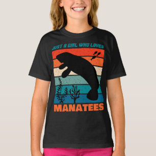 T-shirt Juste Une Fille Qui Aime Manatees Animal Rétro