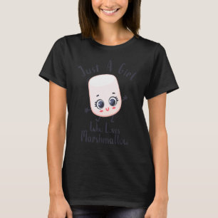 T-shirt Juste une fille qui aime Marshmallow mignonne Mars