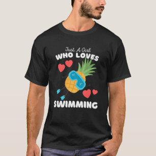 T-shirt Juste Une Fille Qui Aime Nager Mignonnes Filles Na