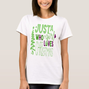 T-shirt Juste Une Fille Qui Aime Noël, Arbre De Noël
