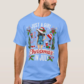 T-shirt Juste Une Fille Qui Aime Noël En Juillet Femme Ama
