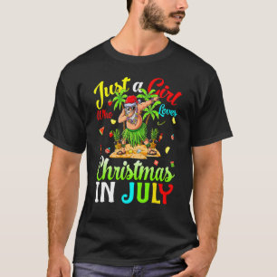 T-shirt Juste Une Fille Qui Aime Noël En Juillet Hawaï H