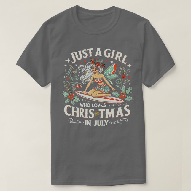 T-shirt Juste Une Fille Qui Aime Noël En Juillet Surf Lo (Design devant)