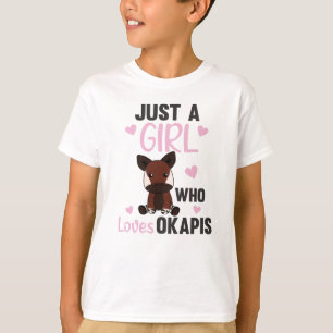 T-shirt Juste une fille qui aime Okapis Waldgiraffe Zebra