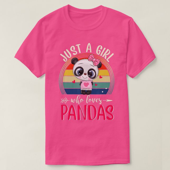 T-shirt Juste une fille qui aime Pandas mignonne Panda (4) (Design devant)