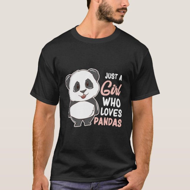 T-shirt Juste une fille qui aime Pandas mignonne Panda fil (Devant)