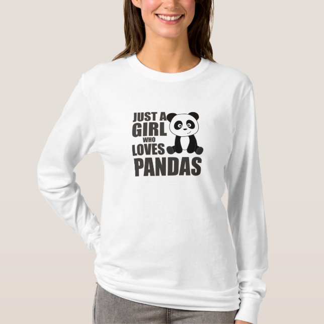 T-shirt Juste Une Fille Qui Aime Pandas Mignonnes Animaux  (Devant)
