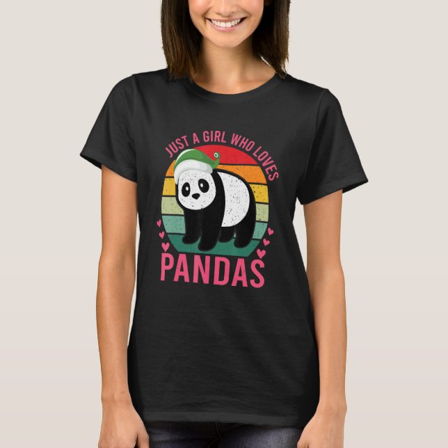 T-shirt Juste Une Fille Qui Aime Pandas Panda Ours Animal (Devant)