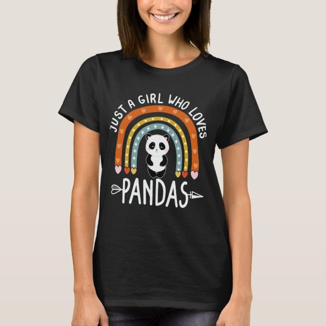 T-shirt Juste Une Fille Qui Aime Pandas Rainbow Panda Love (Devant)