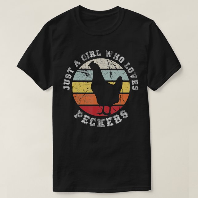 T-shirt Juste une fille qui aime Peckers Poulet 1 (Design devant)